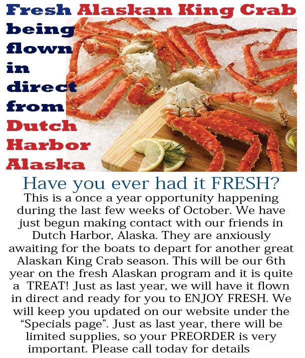 fresh alaskan King Crab 2018 COLMAR