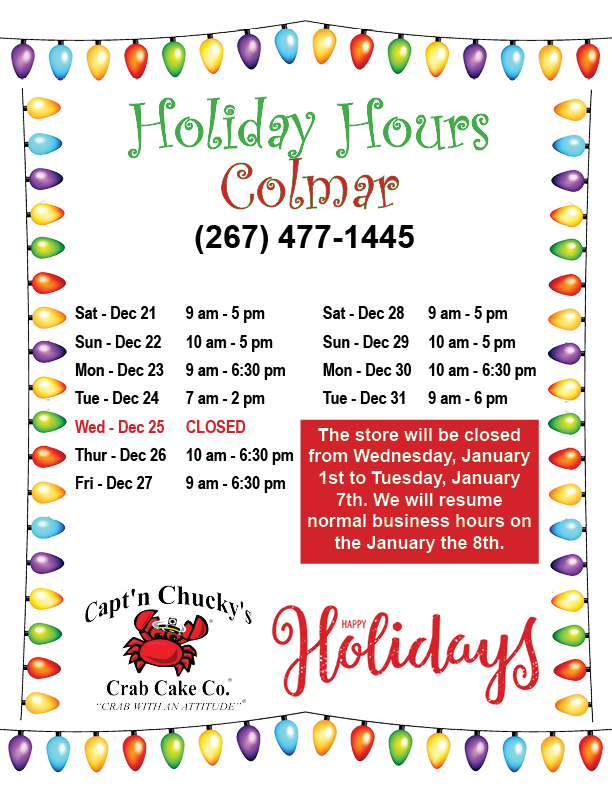 holiday hours 2019 Colmar