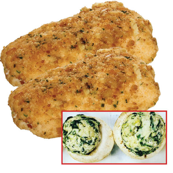 cod with stuffed spinach mushrooms