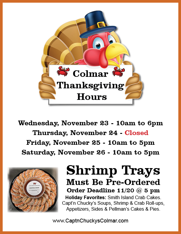 Thanksgiving Hours 2022 colmar